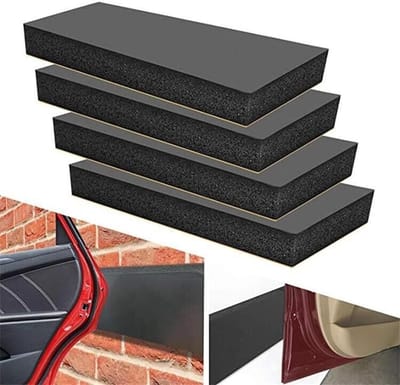 Garage Deur Beschermers - Muur Hoeken - Parkeren Beschermen - Antikras Schuim - 4 Stuks - Zwart