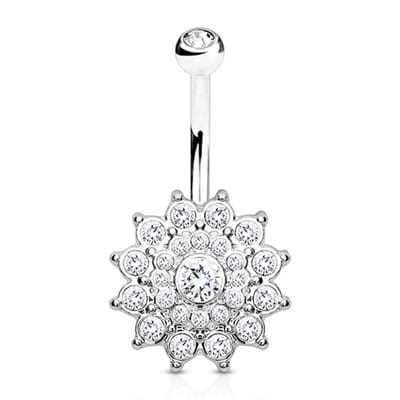 Navelpiercing dahlia - zilver - LMPiercings