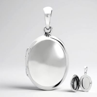 Cavill - Zilveren Hanger 925 Sterling Zilver Gerhodineerd - Ovaal 20x16 mm - Elegante Medaillon Dames - Stijlvol Sieraad