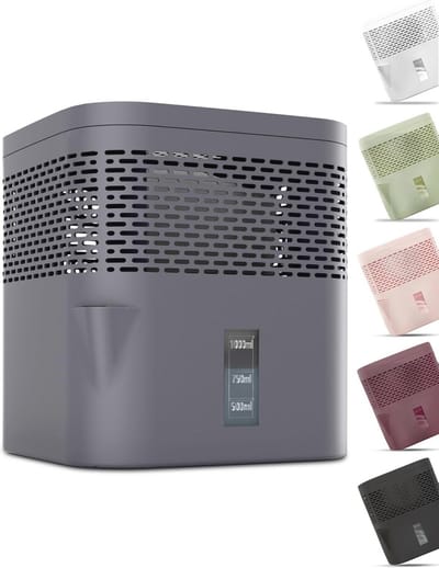 Luchtontvochtiger zonder stroom met 360 graden-ventilatie en schenktuit voor badkamer en keuken tot 16 m²