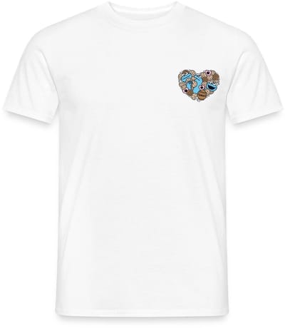Sesamstraat Koekiemonster Hart T-Shirt Heren