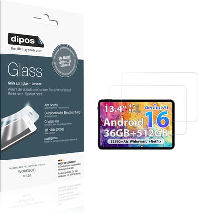 dipos – 2x Pantserfolie geschikt voor WOREGOO M328 | 9H Screenprotector