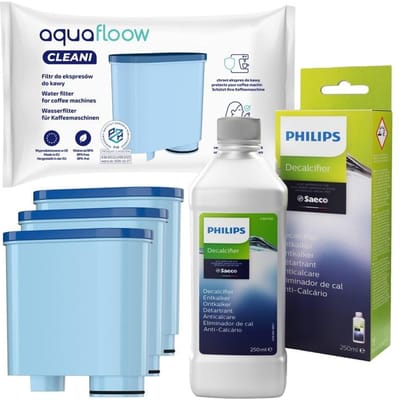 Aquafloow / Philips Onderhoudsset voor Koffiemachines Philips Saeco - Ontkalker 250ml CA6700 + 3x AquaFloow Cleani Waterfilter