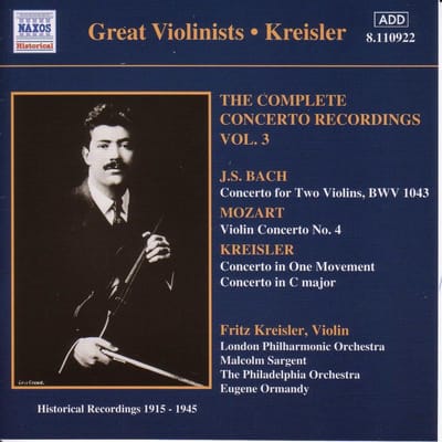 Fritz Kreisler - Great Violinists (CD) (Remastered)