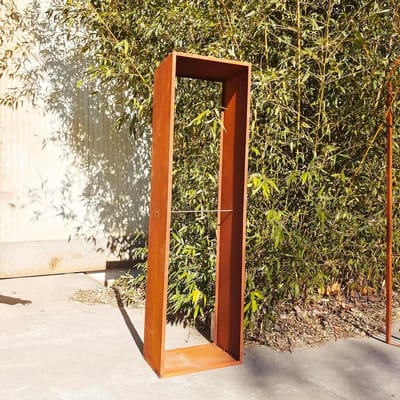 Haardhoutrek Metaal - Opslag Rek - Tuin Opslag - Handgemaakt Ontwerp - 50x180cm - Roestkleur