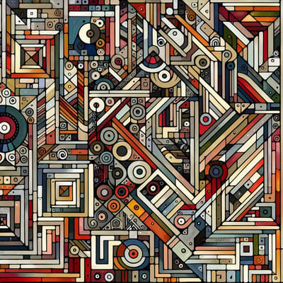 Doodle picasso schilderij | Picasso inspired doodle masterpiece: a vibrant fusion of art styles | Kunst - 30x30 centimeter op Canvas | Foto op Canvas