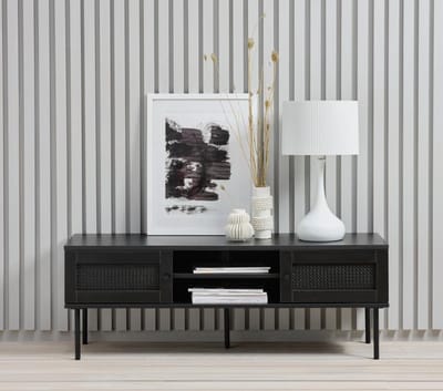Tv-meubel Zwart - Melamine - 120x40x43cm - Tv-meubel Pensacola - Giga Living