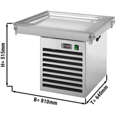 GGM Gastro Einbau Kühlplatte - 800mm - +2 bis +8 °C - 2x GN 1/1 - 350 Watt Zilver