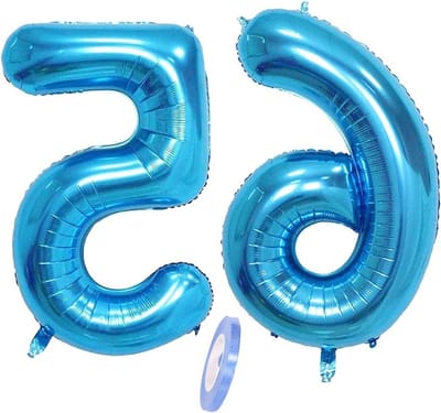 Folieballon Cijfer - Opblaasbaar Helium - Feestelijke Decoratie - Zelfsluitend Ventiel - XXL 100 cm - Blauw
