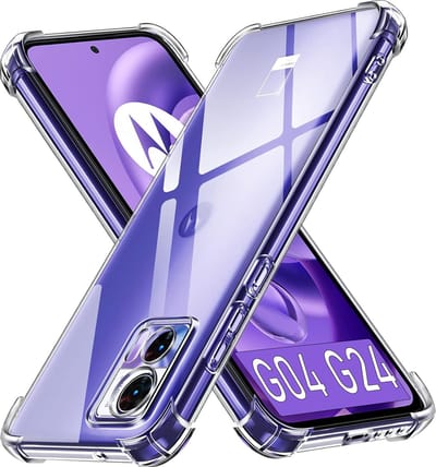 Casemania Hoesje Geschikt voor Motorola Moto G04 & G24 - Transparant - Anti Shock Hybrid Back Cover