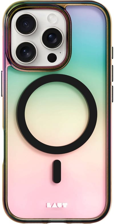 LAUT HOLO Midnight MagSafe Hoesje voor iPhone 16 Pro – Holografisch & Schokbestendig – Zwart