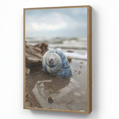 Wandlamp 60x90 cm - Oplaadbaar - Schelp - Strand - Blauw - Zee - Wandlampen binnen woonkamer - Slaapkamer lamp - Decoratieve nachtlamp - Vloerlamp draadloos