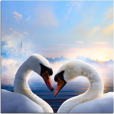Mosaïque Diamant Vente Animaux 5D DIY Peinture Diamant Broderie Cygne Point de Croix 30x30CM gray