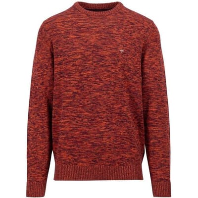 Fynch-Hatton Trui Crew Neck Twisted Mouliné Ruby Red / male