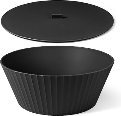 Kunststof serveerschaal / Saladeschaal met deksel Nettuno - XL (∅ 30 x H 12 cm) - Zwart