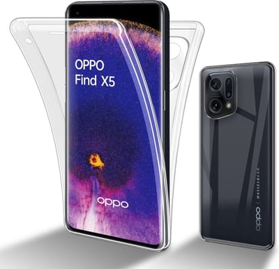 Cadorabo Hoesje geschikt voor Oppo FIND X5 in TRANSPARANT - 360° Full Body Case Cover Beschermhoes Voor- en achterbescherming, all-round bescherming met displaybescherming