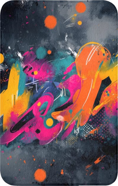 WC mat 50x80 cm - Antislip - Abstract - Graffiti - Kleurrijk - Verfspatten - Toiletmat - Vloermat - Douchemat - Toilet tapijt - Toiletmatten