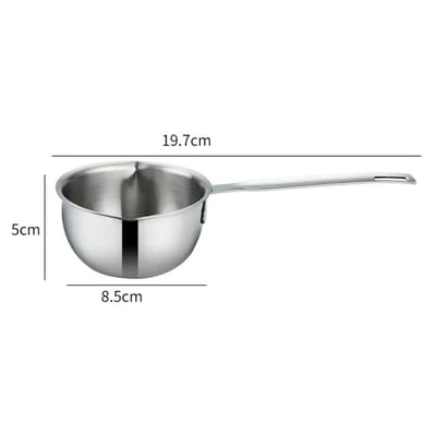 304 Roestvrij Staal Melkpan Koekenpan Olie Spatpan Smeltpan Boterwarmer Kleine Steelpan Voor Koken Sauspan gray