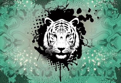 Fotobehang Tiger Abstract | XL - 208cm x 146cm | 130g/m2 Vlies