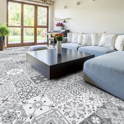 Antislip vloerstickers met beschermlaag - LATINA TILES - 120x180cm - 24 stickers 30x30cm
