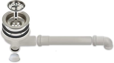 RVS Spoelzeefkorfventiel 3 1/2 inch met Afvoer voor Vaatwasser of Overloop