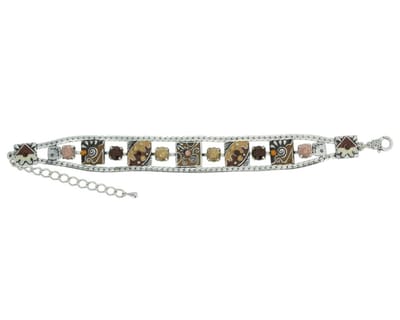 Behave - Armband met mozaïek steentjes - boho chic detail 15,5 cm