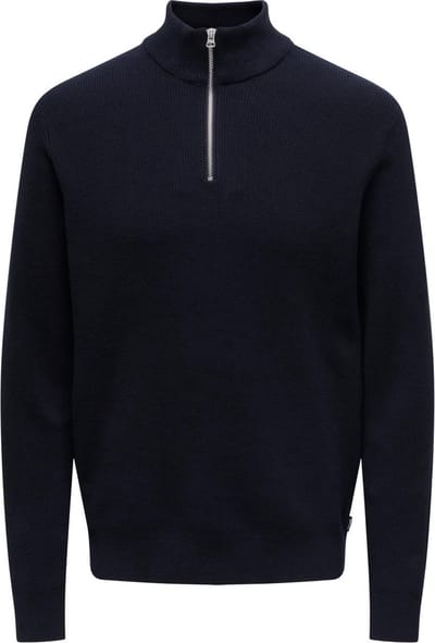 ONLY & SONS ONSPHIL REG 12 STRUC HALF ZIP KNIT NOOS Heren Trui - Maat S