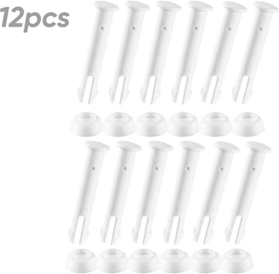 12 stuks vervangende onderdelen voor zwembadaansluitingen, zwembadverbindingspennen, geschikt voor zwembaden uit de serie 28270-28273, 6x2 cm (wit)