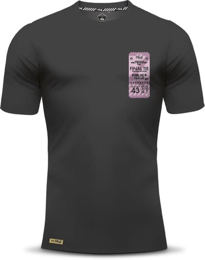 FC Kluif 'Voetbalticket' t-shirt - maat S / Small - Heren lifestyle shirt - Voetbal fashion - Anthraciet / Roze