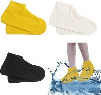 3 paar waterdichte overschoenen, herbruikbare waterdichte overschoenen, rubberen regenschoenbeschermers, antislip waterdichte overschoenen, regenschoenbeschermers, maat L