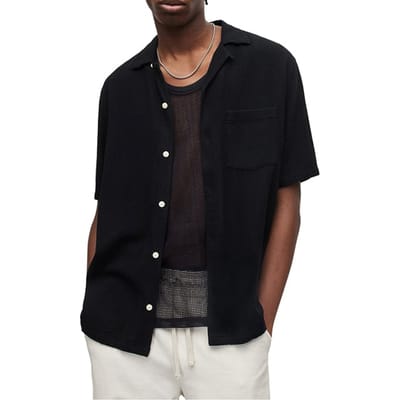 AllSaints Cudi Ss Shirt Jet Black Size: XS | Casual Shirts Outlet | Heren | Zwart