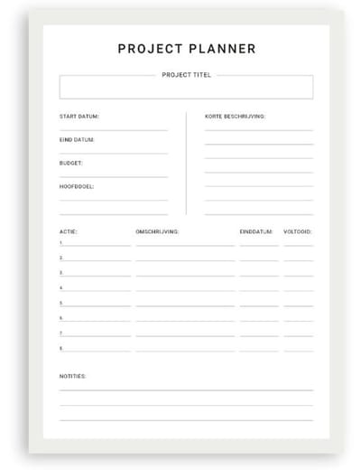 Planbooks - Project Planner - A4 - To Do - Deskplanner - Doelen Planner