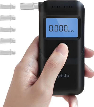 Digitale Alcoholtester Incl. 5 Extra Mondstukjes - Alcoholtester - Betrouwbare USB Oplaadbare Alcoholtesters - Alcohol Blaastest Geschikt - Geschikt voor o.a. Nederland, Frankrijk en België