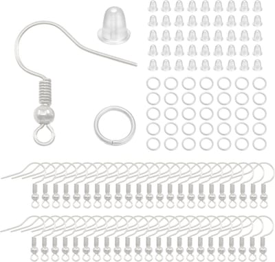 DW4Trading RVS Oorbel Haakjes Zilver - Set van 3x100 Stuks