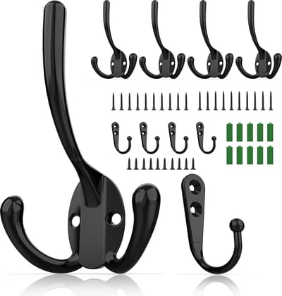 BOTC Kapstok - Set van 20 Stuks - Wandkapstok - Handdoekhouder - Kapstok Hangend - RVS - Zwart