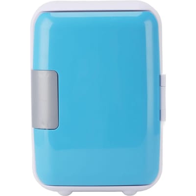 Réfrigérateur personnel 4 L bleu DC 12 V pour voiture, petit réfrigérateur compact pour cosmétiques, boissons, fruits white