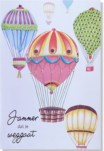Jammer Dat Je Weggaat - 12x17cm - Gevouwen kaart inclusief envelop - Afscheid Collega