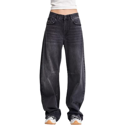 It's Basic - LUNA Baggy Mid Rise Jeans - Stone