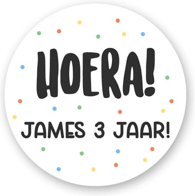 25x Traktatiestickers - Confetti - Gepersonaliseerd - Sluitstickers - Kinderfeest Traktatie - traktatiestickers Met Naam en Leeftijd- Uitdeeltraktatie - Traktatiestickers Pimp Studio