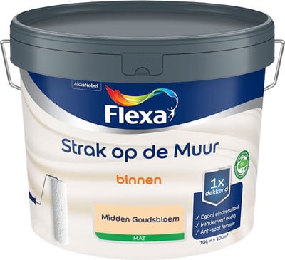 Flexa - Strak Op De Muur Binnen Mat - Midden Goudsbloem - Mengverf - 10 L