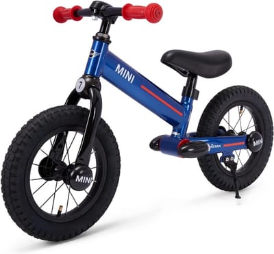 MINI Loopfiets voor Kinderen vanaf 3 jaar – Officieel Gelicentieerd met Verstelbaar Zitje – Luxe Loopfiets met 12 Inch Wielen & Rubberen Luchtbanden – Blauw