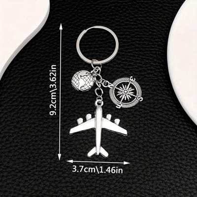 Porte-clés avion terrestre, pendentif de voyage, amitié, meilleur ami, bijoux faits à la main, 1 pièce gray
