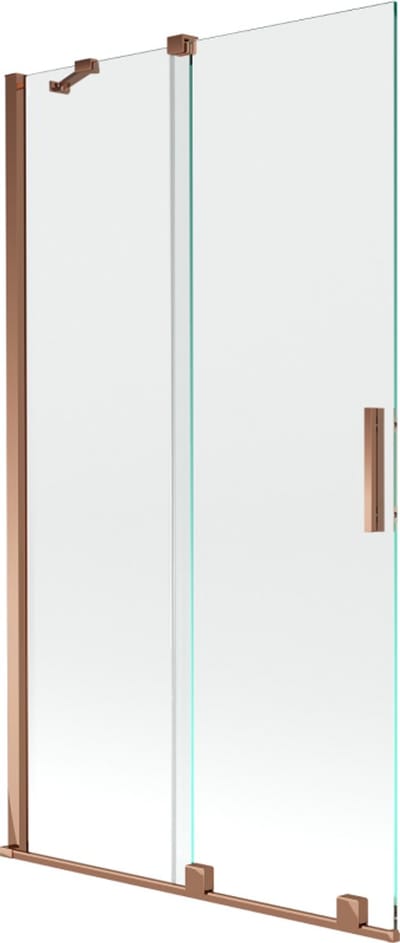 Mexen Velar badwand 2-delige schuifbarrière 100 x 150 , transparant, roze goud - 896-100-000-01-60