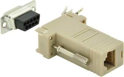 Seriële Adapter - RS232 RJ45 Koppeling - Zelfmontage Netwerk - 9-pins Bus Stekker - Beige