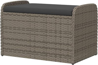 Zitbank met opbergruimte - Tuinbank buiten - Tuinmeubelen opbergen - Waterdicht opbergvak - 80 x 51 x 52 cm - Grijs