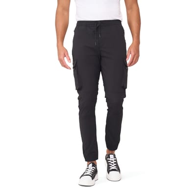 Solution Clothing Buddy - Cargo Broek - Regular Fit - Broeken - Joggingbroek - Volwassenen - Heren - Mannen - Zwart - L