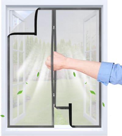 SnelShoppen - Vliegenraam met 2-Weg Rits, Lichtgrijs, 70 x 130 cm, Herbruikbaar Moskito Net voor Raam, Huisdieren, Tuin, Keuken, Dicht voor Insecten
