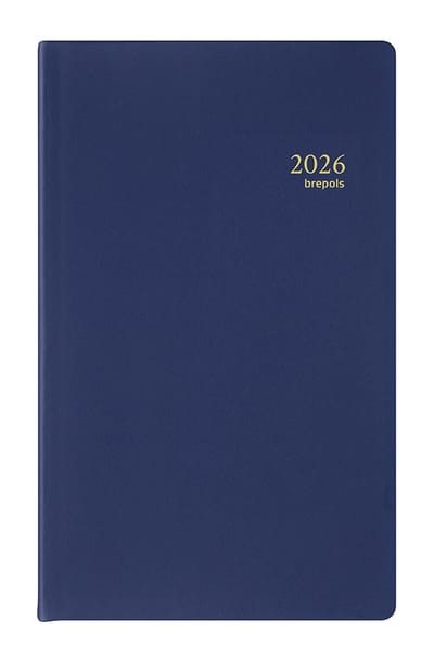 Brepols bureau agenda 2026 - BREFORM [0.516] - SETA - Bureau agenda - 1 dag op 1 pagina - Dagoverzicht - Blauw - 10 x 16.5 cm