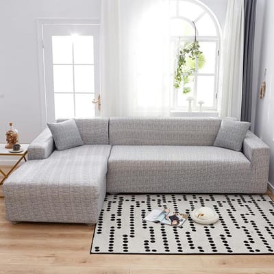 Elastische Bankhoezen Voor Woonkamer Stretch Slipcovers Modulaire Bankhoes L-Vorm Hoek Fauteuilhoes 1 /2 /3 /4 Zits 1st XLarge(235-300cm)1pc