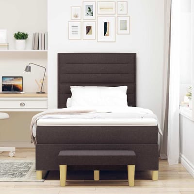 vidaXL - Boxspring - bed - met - hoofdeinde - Donkerbruin - 190 - x - 120 - cm - Stof